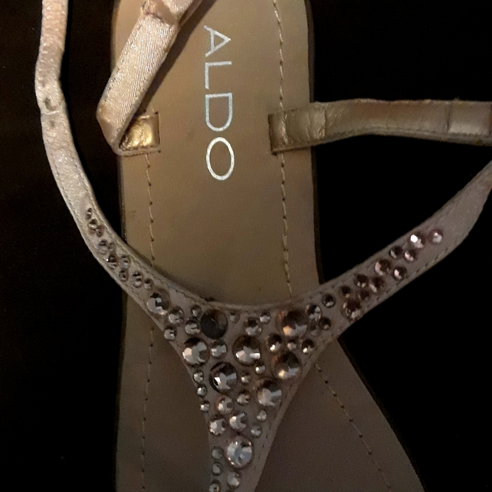 Aldo jeweled sandals in gold